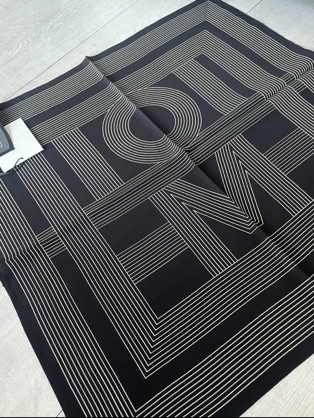 Black & White Geometric Silk Square Scarf Toteme